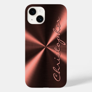 Coque Case-Mate iPhone Apparence métallique radiale personnalisée - Cuivr