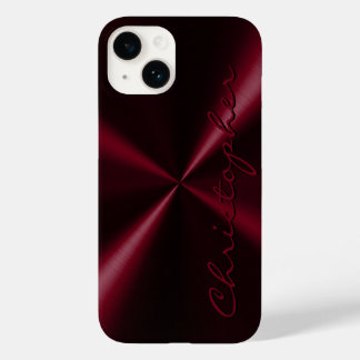 Coque Case-Mate iPhone Apparence métallique radiale personnalisée - Rouge