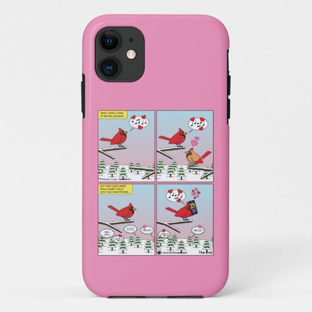 Coques Case-Mate iPhone Appels de accouplement d'oiseaux modernes comique (Dos)