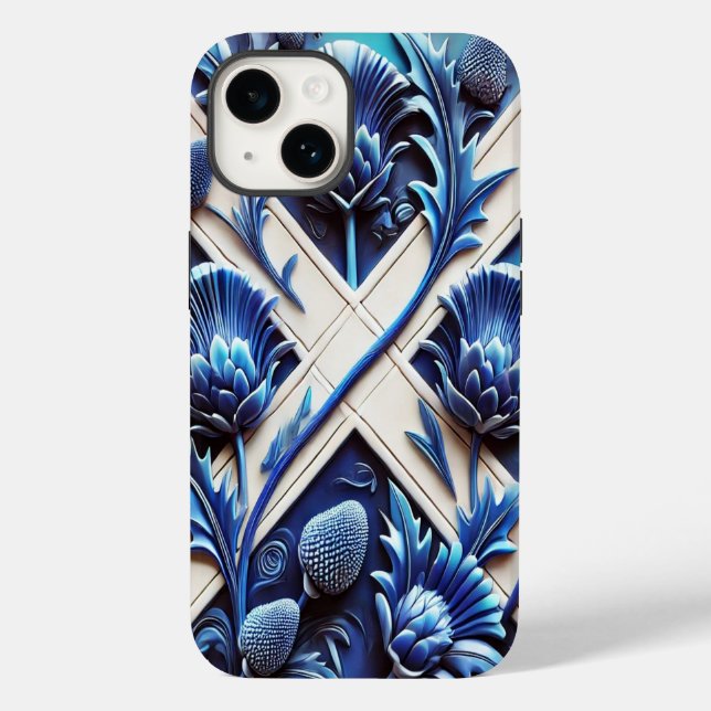 Coques Case-Mate iPhone Apple iPhone 14 Coque-Mate Scottish Thistles (Verso)