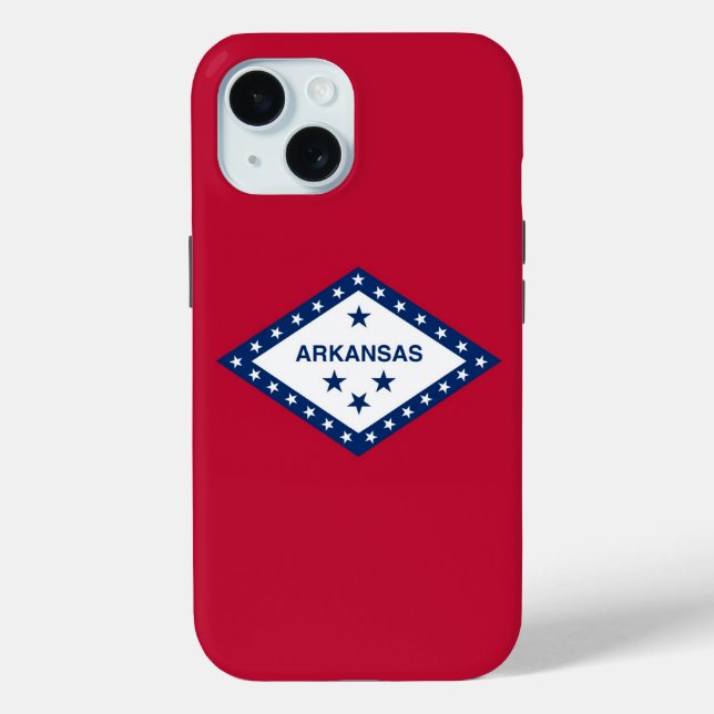 Coques Case-Mate iPhone Apple iPhone 15 Coque-Mate avec drapeau Arkansas (Verso)