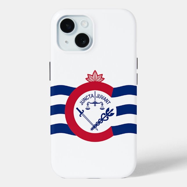 Coques Case-Mate iPhone Apple iPhone 15 Coque-Mate avec drapeau Cincinnati (Verso)