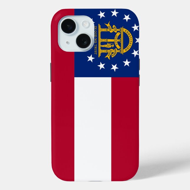 Coques Case-Mate iPhone Apple iPhone 15 Coque-Mate avec drapeau de Géorgie (Verso)