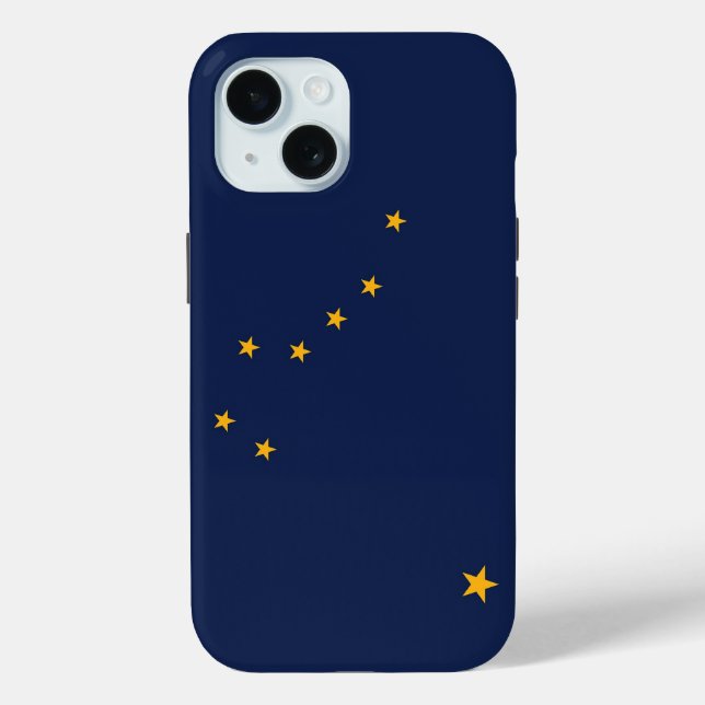 Coques Case-Mate iPhone Apple iPhone 15 Coque-Mate avec drapeau de l'Alask (Verso)