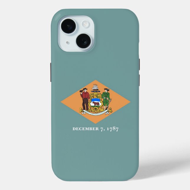 Coques Case-Mate iPhone Apple iPhone 15 Coque-Mate avec drapeau Delaware (Verso)