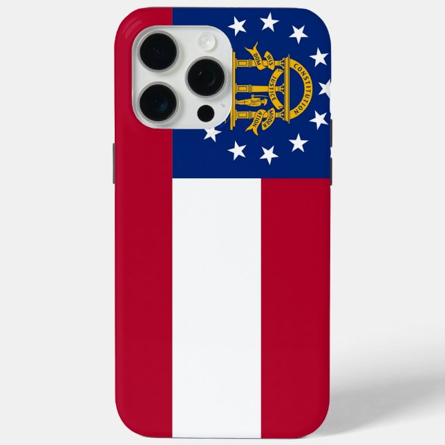 Coques Case-Mate iPhone Apple iPhone 15 Pro Max Coque, drapeau de Géorgie (Verso)