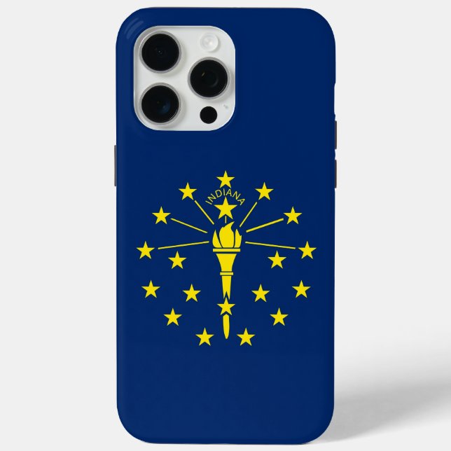 Coques Case-Mate iPhone Apple iPhone 15 Pro Max Coque, drapeau Indiana (Verso)