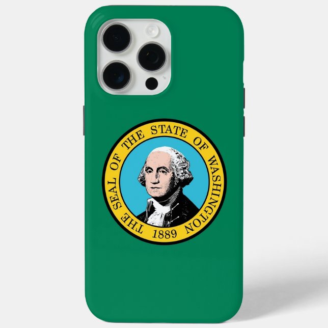 Coques Case-Mate iPhone Apple iPhone 15 Pro Max, drapeau de l'État de Wash (Verso)