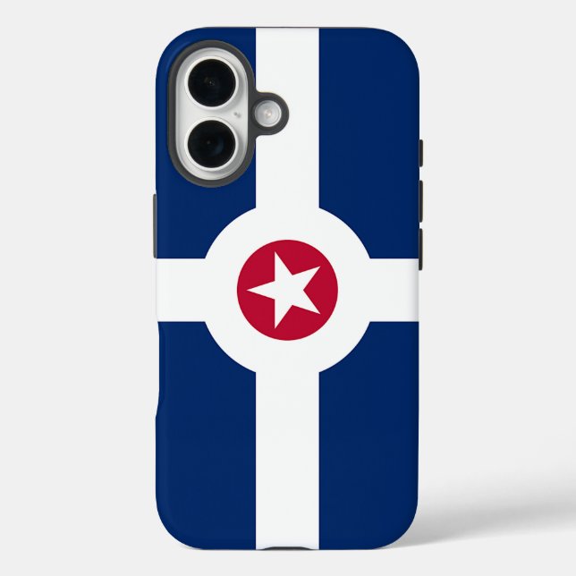 Coques Case-Mate iPhone Apple iPhone 16 Coque-Mate avec drapeau d'Indianap (Verso)