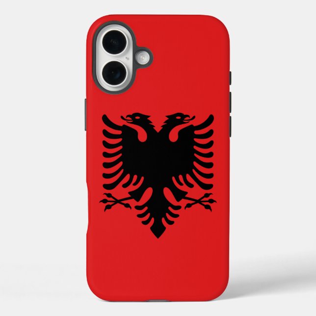Coques Case-Mate iPhone Apple iPhone 16 Plus Coque-Mate, drapeau d'Albanie (Verso)