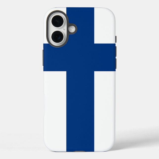 Coques Case-Mate iPhone Apple iPhone 16 Plus Mate, drapeau de la Finlande (Verso)