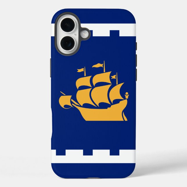 Coques Case-Mate iPhone Apple iPhone 16 Plus Mate, drapeau de la ville de  (Verso)
