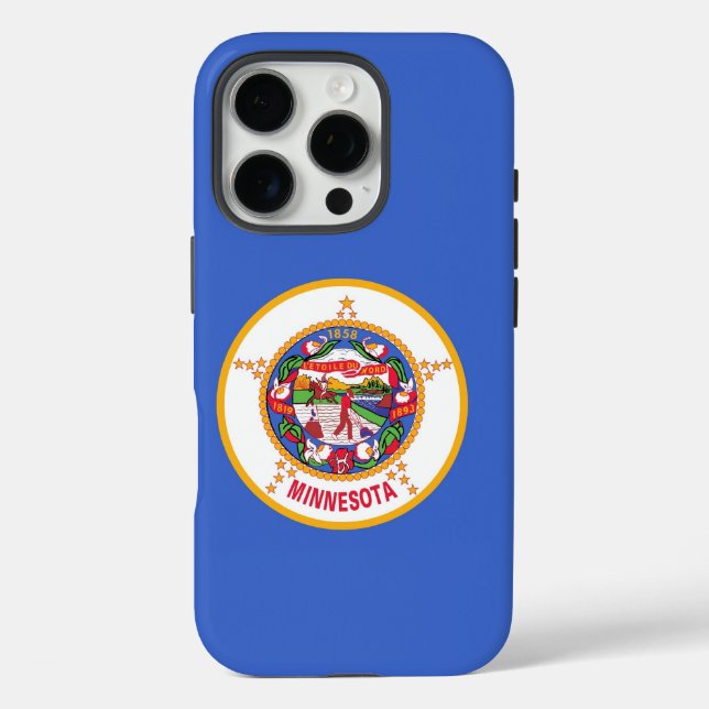 Coques Case-Mate iPhone Apple iPhone 16 Pro Coque-Mate, drapeau du Minneso (Verso)