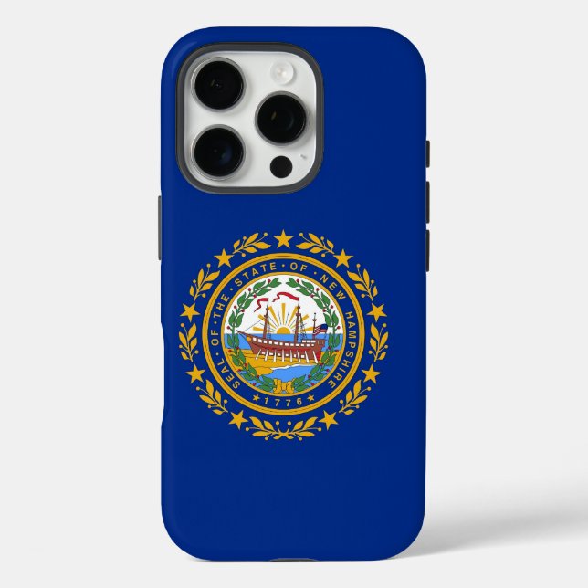 Coques Case-Mate iPhone Apple iPhone 16 Pro Coque-Mate, drapeau du New Ham (Verso)