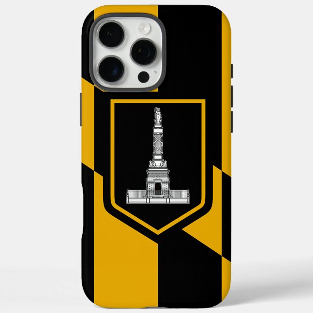 Coques Case-Mate iPhone Apple iPhone 16 Pro Max Coque, drapeau Baltimore (Verso)