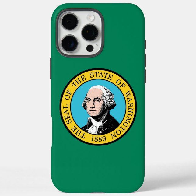 Coques Case-Mate iPhone Apple iPhone 16 Pro Max, drapeau de l'État de Wash (Verso)
