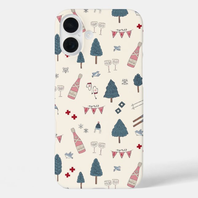 Coques Case-Mate iPhone Apres Apres Ski Lover Winter Champagne Pink Cadeau (Verso)