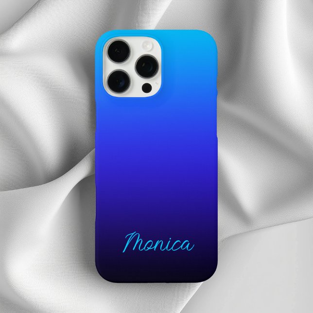 Coques Case-Mate iPhone Aqua Bleu Indigo et Ombré Noir (Aqua Blue Indigo and Black Ombre Case-Mate iPhone Case)