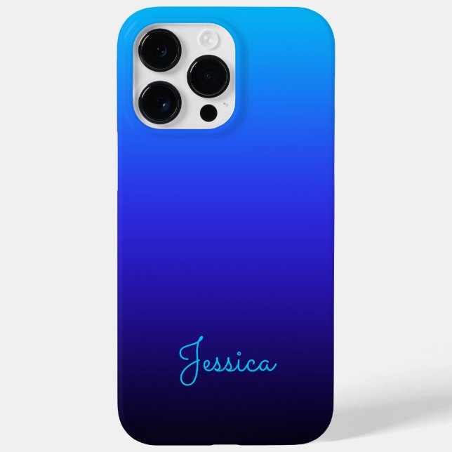 Coques Case-Mate iPhone Aqua Blue Indigo et Black Ombre (Verso)