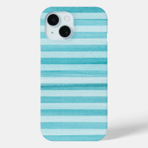 Coque Case-Mate iPhone Aqua Blue Soft Stripes Motif d'aquarelle