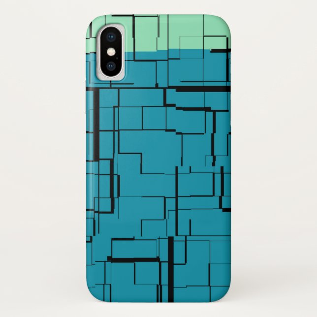 Coques Case-Mate iPhone Aqua Blue Turquoise Green Motif moderne (Dos)
