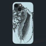 Coque Case-Mate iPhone Aqua Conch Shell<br><div class="desc">Dans this vivid image, you can see in black and white most natural and unique style of the conch shell up close. This unique type of art has black shading accent to the rough edges of this sea shell. Get this conch shell with an aqua background on your product today....</div>