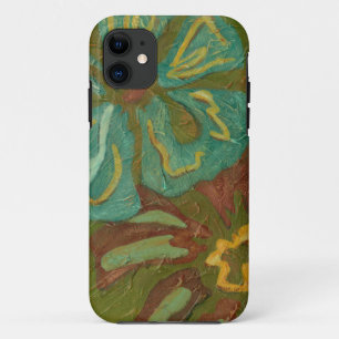Coque Case-Mate Pour iPhone Aqua et fleurs oranges brûlées sur l'arrière -