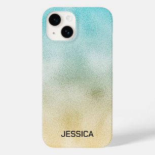 Coque Case-Mate iPhone Aqua et Gold Ombre Foil