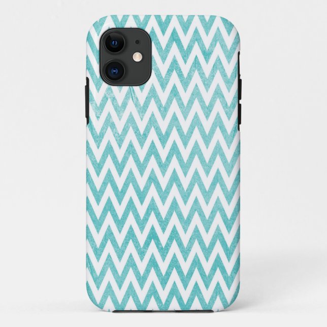 Coques Case-Mate iPhone Aqua et White Chevron (Dos)