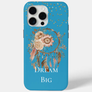 Coque Case-Mate iPhone Aqua Floral Feathers Dream Catcher