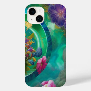 Coque Case-Mate iPhone Aqua Floral Jardin sous-marin Abstrait