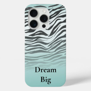 Coque Case-Mate iPhone Aqua Mint Black Zebra Print Ombre