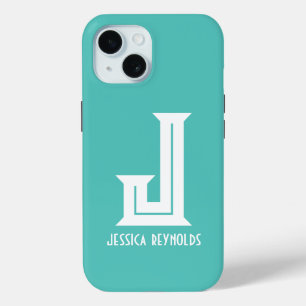 Coque Case-Mate iPhone Aqua monogramme minimal