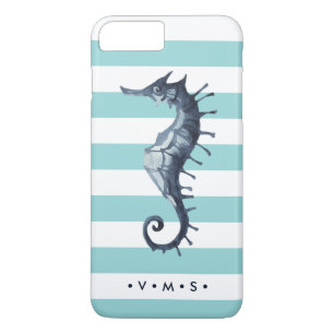 Case-Mate iPhone Case Aqua Nautical Seahorse monogramme personnalisé