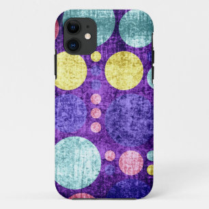 Coque Case-Mate Pour iPhone Aqua pourpre jaune grunge vintage du pois  