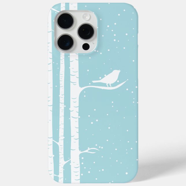 Coques Case-Mate iPhone Aqua Snowy Birch Tree (Verso)