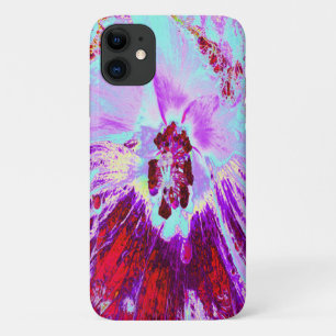Case-Mate iPhone Case Aqua tropicale Abstraite et fleur d'Hibiscus pourp