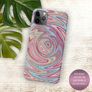 Case-Mate iPhone Case Aqua Turquoise Blue Blush Rose Tourbillon Art