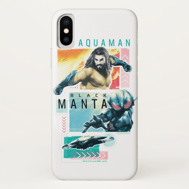 Coques Case-Mate iPhone Aquaman | Aquaman moderniste et graphique noir de (Dos)