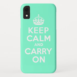 Case-Mate iPhone Case Aquamarine Gardez le calme et continuer