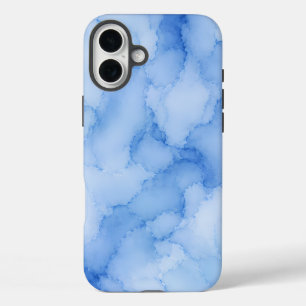 Coque Pour iPhone 16 Plus Aquarelle Abstraite Bleu Clair