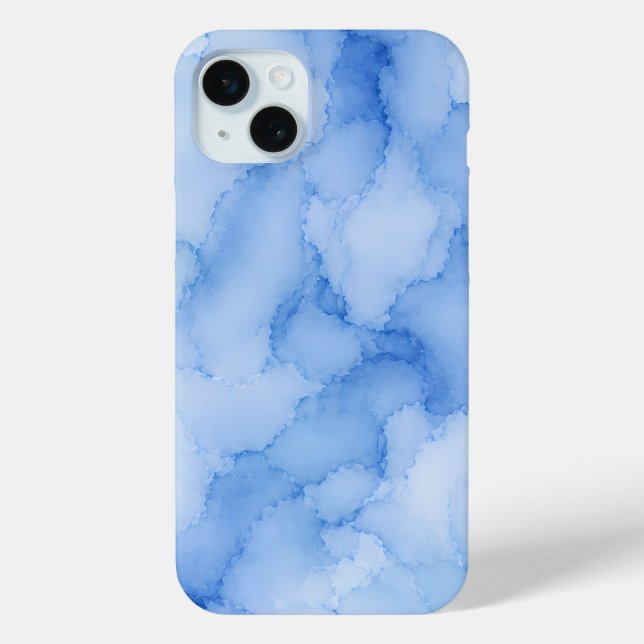 Coques Case-Mate iPhone Aquarelle Abstraite Bleu Clair (Verso)