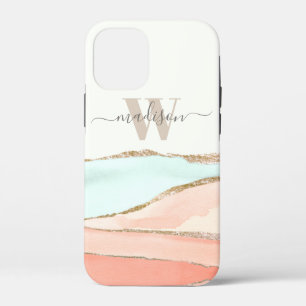 Case-Mate iPhone Case Aquarelle Abstraite côtière avec nom et monogramme
