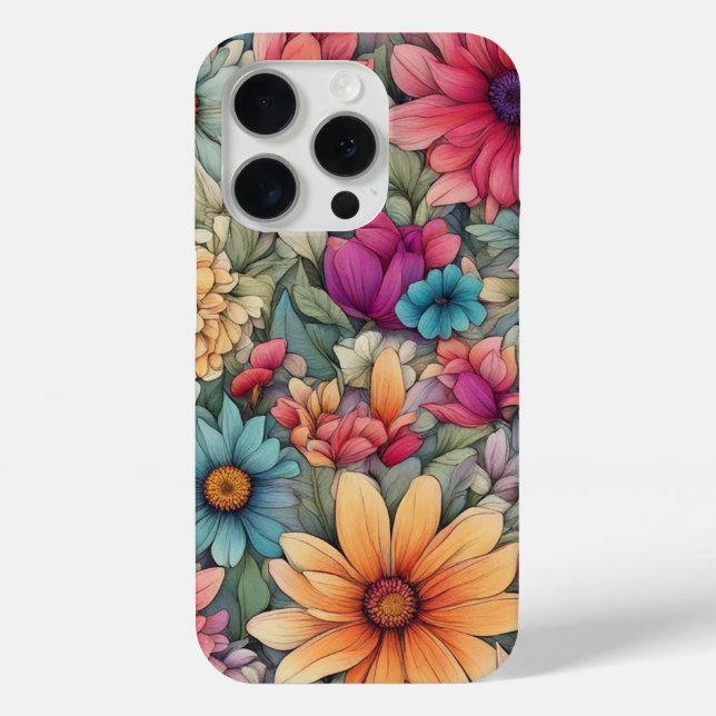 Coques Case-Mate iPhone Aquarelle Abstraite Floral - iPhone 15 Pro Coques (Verso)