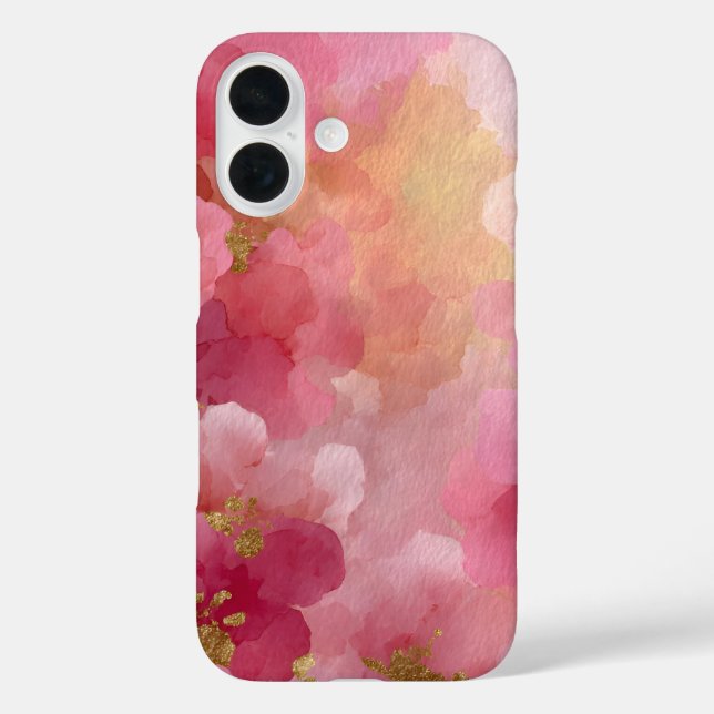 Coques Case-Mate iPhone Aquarelle Abstraite Rose & Or  (Verso)