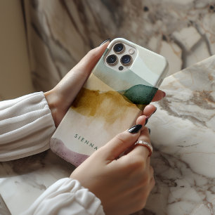 Coque Case-Mate iPhone Aquarelle Abstraite ton de la Terre personnalisée