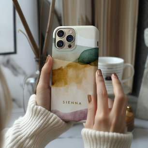 Coque Case-Mate iPhone Aquarelle Abstraite ton de la Terre personnalisée