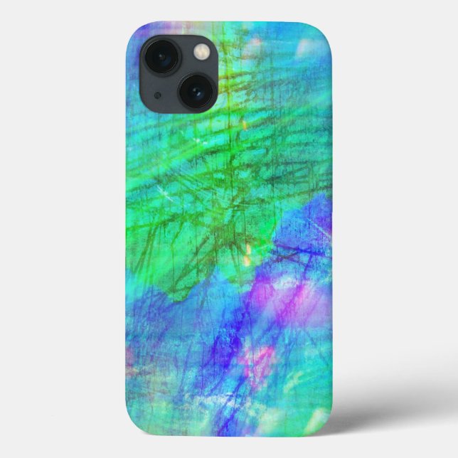 Coques Case-Mate iPhone aquarelle arrière - plan transparente bleu, vert (Verso)