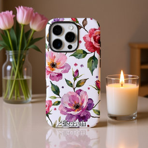 Coque iPhone 16 Pro Aquarelle artistique arrangement floral