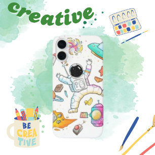 Coque Pour iPhone 16 Plus Aquarelle astronaute mignon Doodle spatial